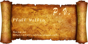 Pfaff Vulfia névjegykártya